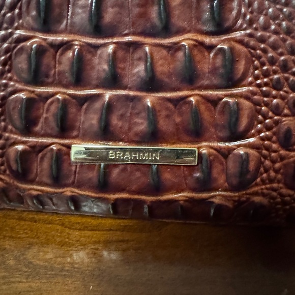 Brahmin Croc-Embossed Shoulder Bag in Pecan - Picture 2 of 10